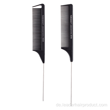 Teasing Pin Tail Comb aus Kohlefaser-Edelstahl